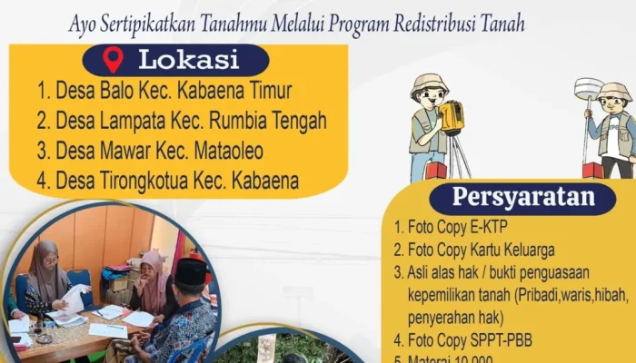 BPN Bombana Kembali Gelar Redistribusi Tanah, Warga Empat Desa Jadi Prioritas