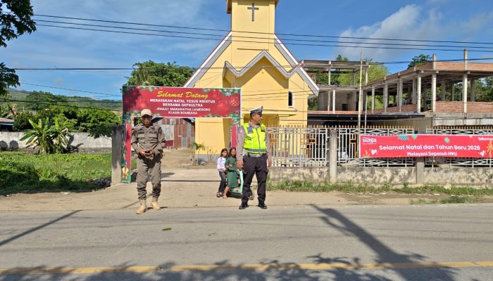 Polres Bombana Perketat Pengamanan Ibadah Minggu Jelang Natal 2025