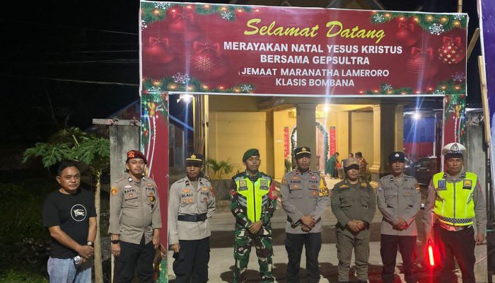Pengamanan Misa Natal di Bombana Berlangsung Kondusif, Aparat Gabungan Disiagakan di Delapan Gereja