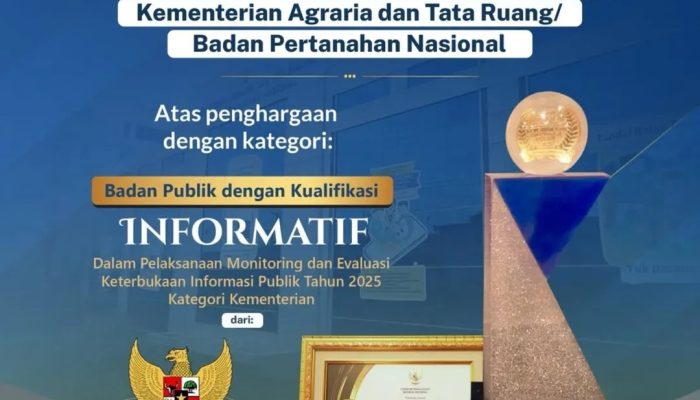Lima Tahun Berturut-Turut, ATR/BPN Pertahankan Predikat Informatif