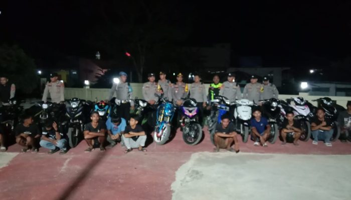 Polisi Tertibkan Knalpot Brong di Poleang, 16 Motor Diamankan