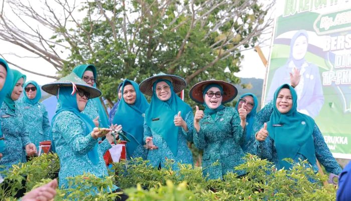 Ketua TP PKK Sultra Panen Bersama di Bombana, Dorong Ketahanan Pangan Keluarga