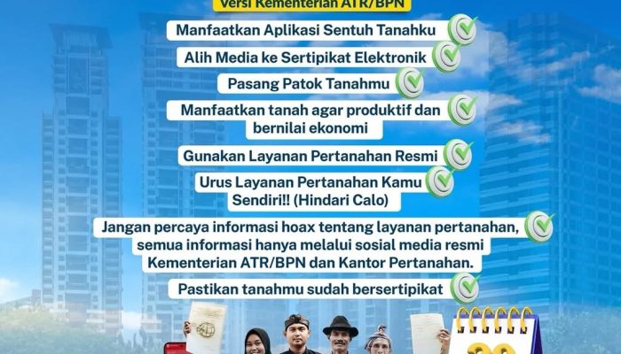 ATR/BPN Rilis Checklist Menghadapi 2026, Ajak Masyarakat Tertib dan Produktif Kelola Aset Tanah