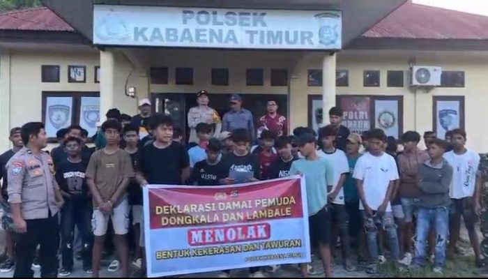 Polsek Kabaena Timur Mediasi Konflik Pemuda Dongkala dan Lambale Lewat Deklarasi Damai