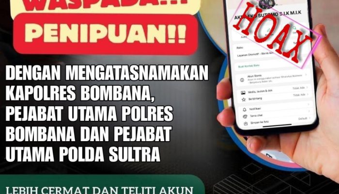 Kapolres Bombana Ingatkan Warga Waspadai Penipuan Catut Nama Pejabat Polri