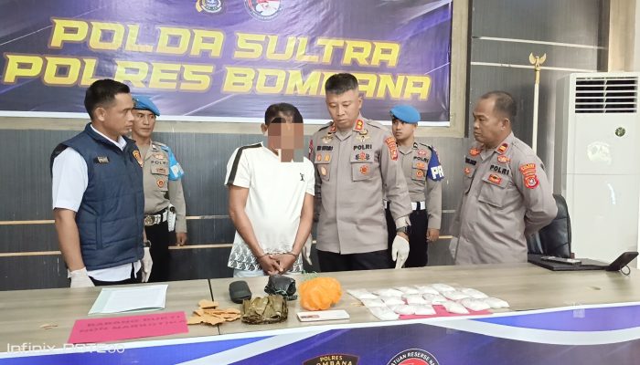 Polisi Bongkar Jalur Sabu Malaysia–Bombana, 860 Gram Disamarkan dalam Burasa