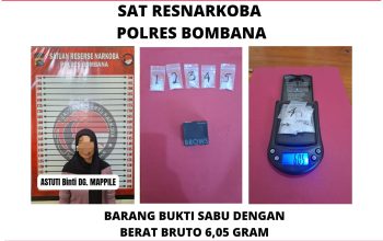 Polres Bombana Tangkap Ibu Rumah Tangga Diduga Pengedar Sabu, Barang Bukti 6 Gram Diamankan
