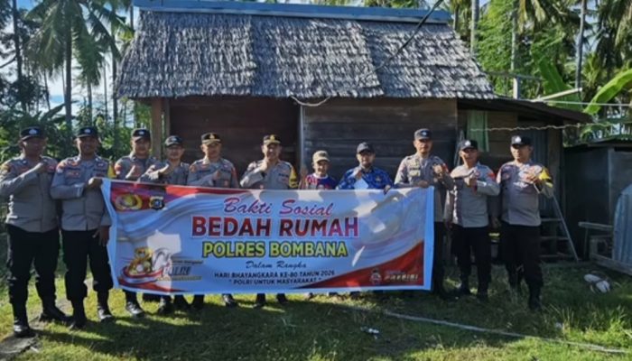 Sambut HUT Bhayangkara ke-80, Polsek Kabaena Rampungkan Bedah Rumah Warga Kurang Mampu