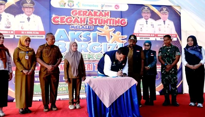 Bupati Bombana Canangkan Gerakan Cegah Stunting Lewat Aksi Bergizi di SMAN 7, Dorong Budaya Hidup Sehat Sejak Dini