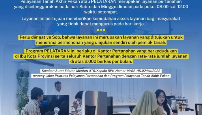 PELATARAN BPN Buka Layanan Akhir Pekan, Masyarakat Bisa Urus Pertanahan Sabtu dan Minggu