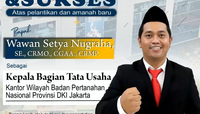 Wawan Setya Nugraha Dilantik sebagai Kabag Tata Usaha Kanwil BPN DKI Jakarta, Kantah Bombana Sampaikan Apresiasi
