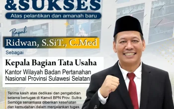 Ridwan Dilantik sebagai Kabag Tata Usaha Kanwil BPN Sultra, Kantah Bombana Apresiasi Dedikasi dan Pengabdian