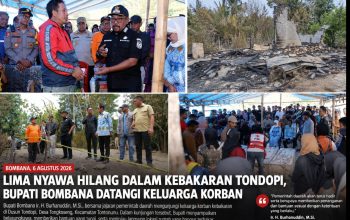 Lima Nyawa Lenyap dalam Kebakaran Tondopi, Bupati Bombana Datangi Keluarga Korban