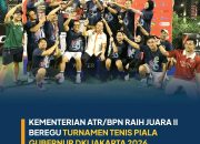 Kementerian ATR/BPN Raih Juara II Beregu Turnamen Tenis Piala Gubernur DKI Jakarta 2026