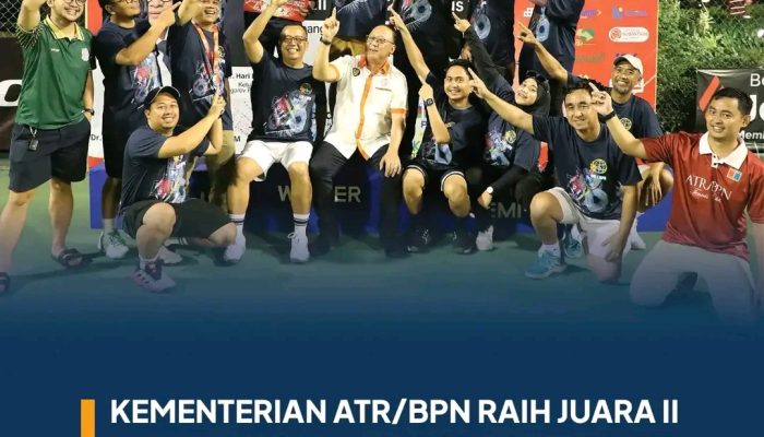 Kementerian ATR/BPN Raih Juara II Beregu Turnamen Tenis Piala Gubernur DKI Jakarta 2026
