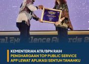 Kementerian ATR/BPN Raih Penghargaan Top Public Service App lewat Sentuh Tanahku