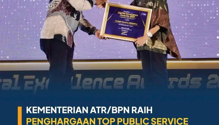 Kementerian ATR/BPN Raih Penghargaan Top Public Service App lewat Sentuh Tanahku