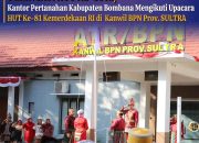 Kantah Bombana Turut Khidmat Rayakan HUT RI ke-81 di Kanwil BPN Sultra