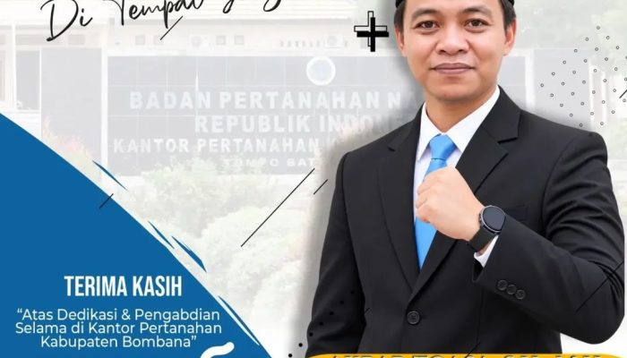 Akbar Toasa Resmi Bertugas di Kantah Konawe, Kantah Bombana Sampaikan Apresiasi dan Doa