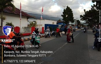 Satlantas Polres Bombana Perkuat Pengamanan Pagi di Titik Rawan, Prioritaskan Keselamatan Pelajar