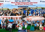 HUT ke-30 PT TIM, Ribuan Warga Kabaena Ikuti Jalan Santai dan Berebut 150 Door Prize