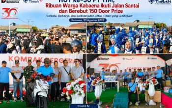 HUT ke-30 PT TIM, Ribuan Warga Kabaena Ikuti Jalan Santai dan Berebut 150 Door Prize