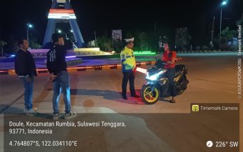 Cegah Balap Liar, Polres Bombana Intensifkan Patroli Malam, 4 Pengendara Ditilang