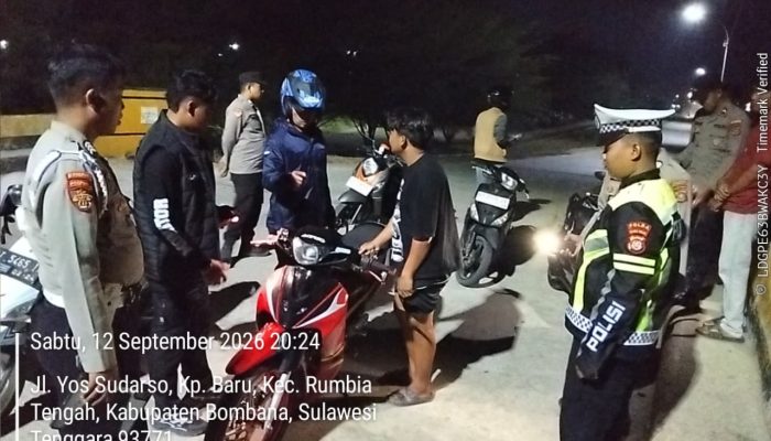 KYRD Polres Bombana Sasar Balap Liar dan Pelanggaran Lalu Lintas