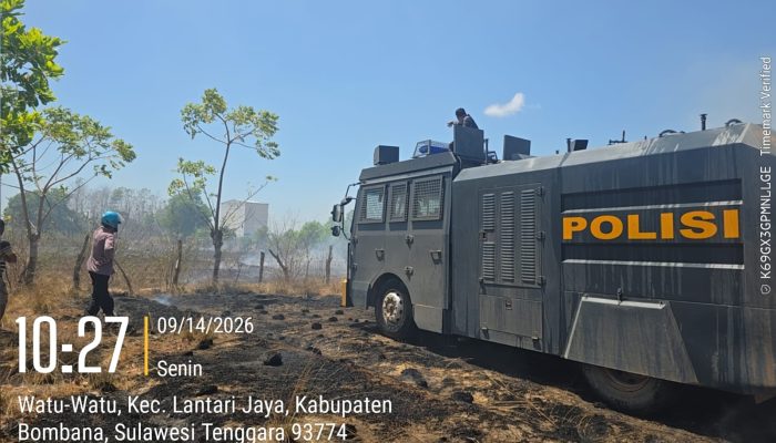Karhutla 13 Hektare di Bombana, Polisi Kerahkan Water Cannon untuk Padamkan Api