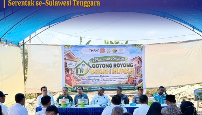 Kepala Kantah Bombana Hadiri Peluncuran Program Gotong Royong Bedah Rumah di Sultra