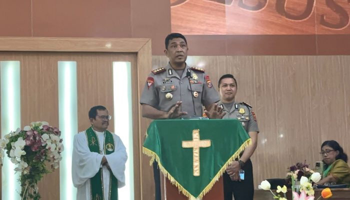 Polda Sultra Gelar Minggu Kasih di Gereja, Ajak Jemaat Waspadai Narkoba